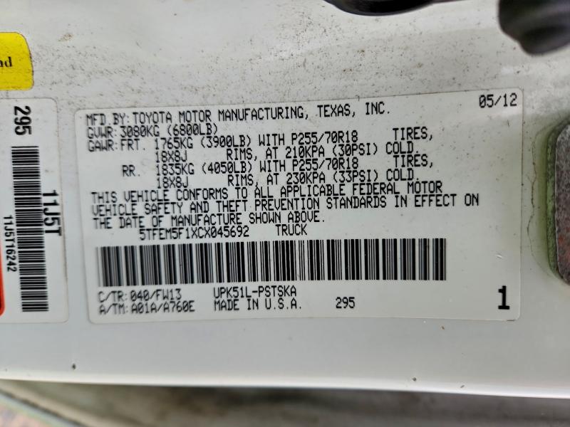 2012 TOYOTA TUNDRA CRE #3301860994