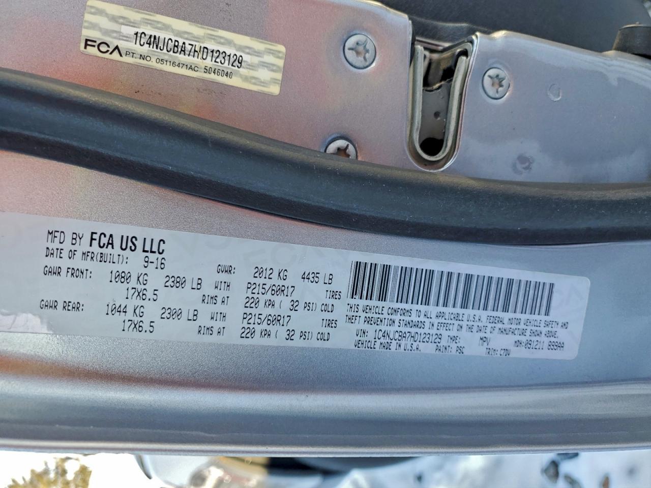 Lot #3319960149 2017 JEEP COMPASS SP