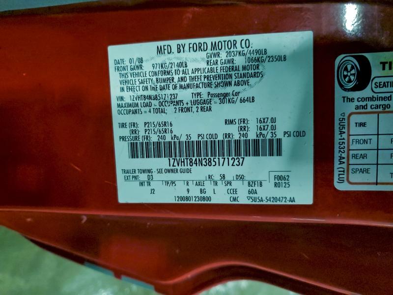 2008 FORD MUSTANG #3304538441