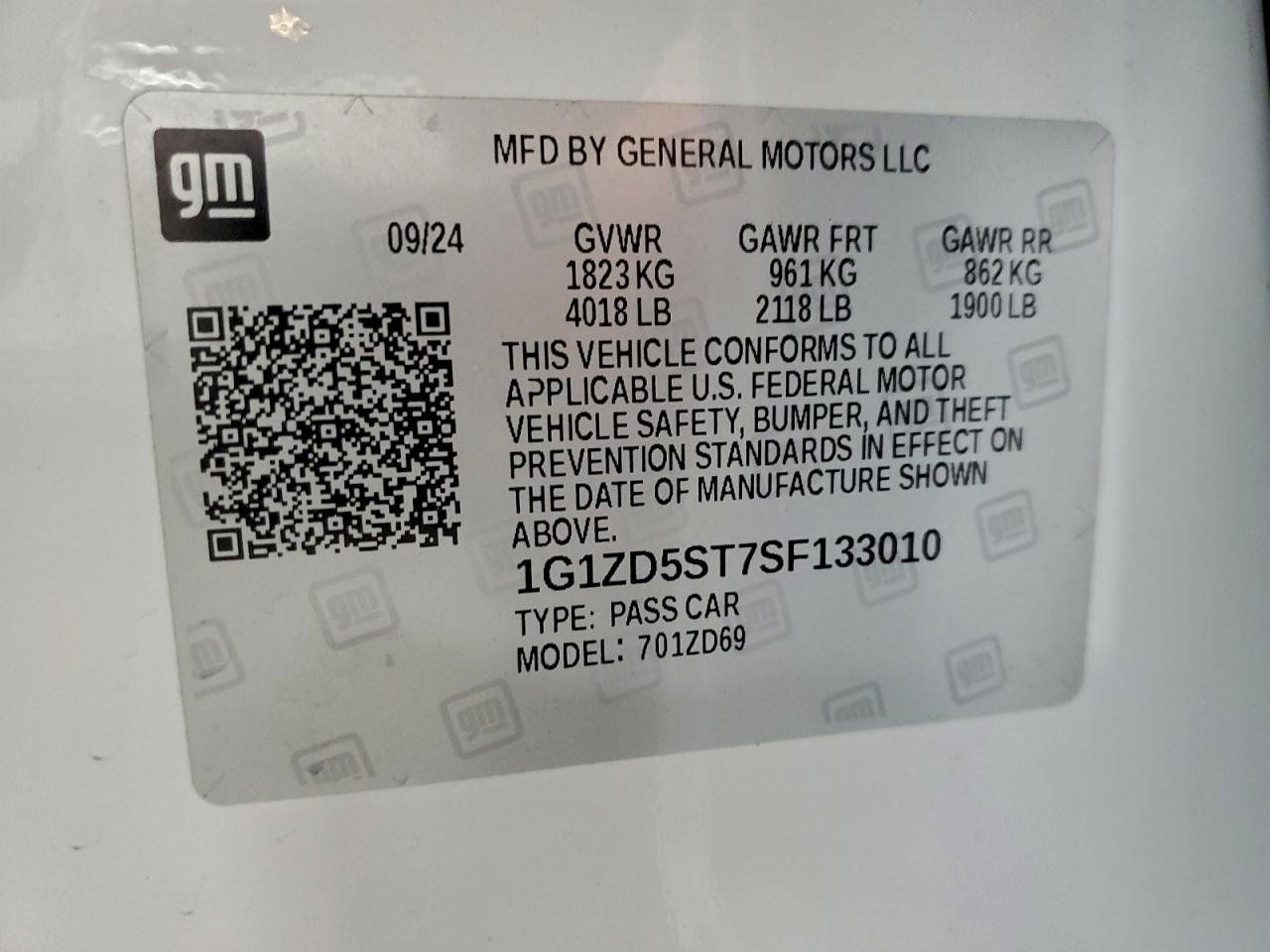 Lot #3312884208 2025 CHEVROLET MALIBU LT