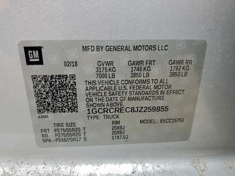 2018 CHEVROLET SILVERADO #3310516054