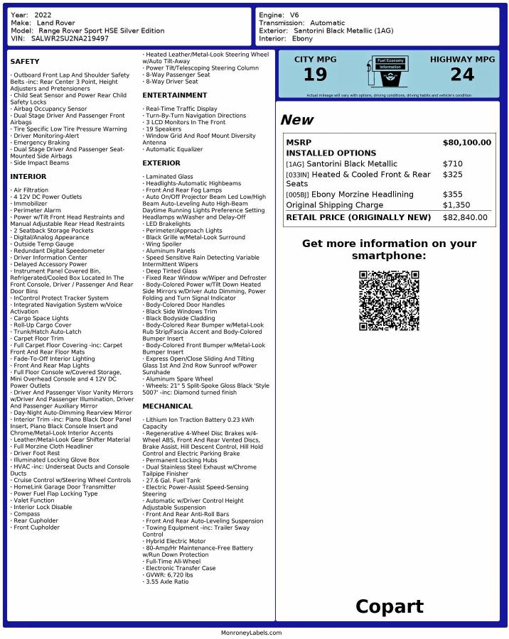 2022 LAND ROVER RANGE ROVE #3315588785