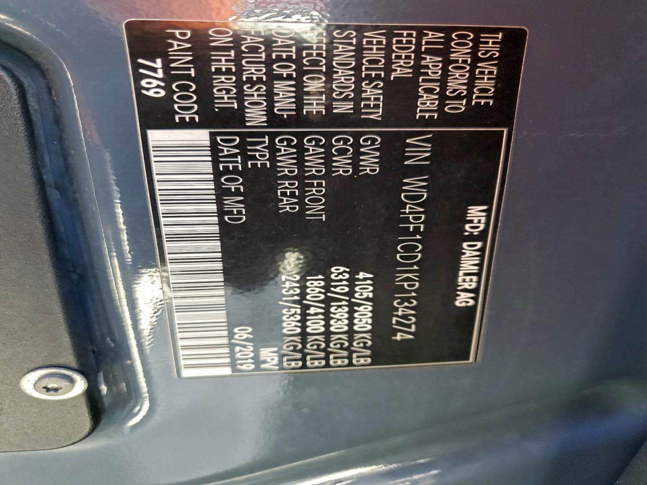 Lot #3316837694 2019 MERCEDES-BENZ SPRINTER 2