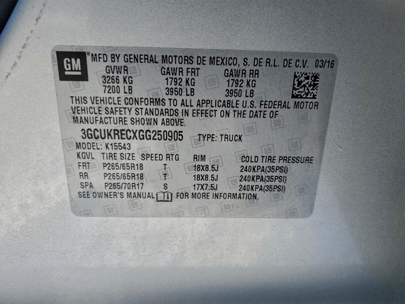 2016 CHEVROLET SILVERADO #3311623239