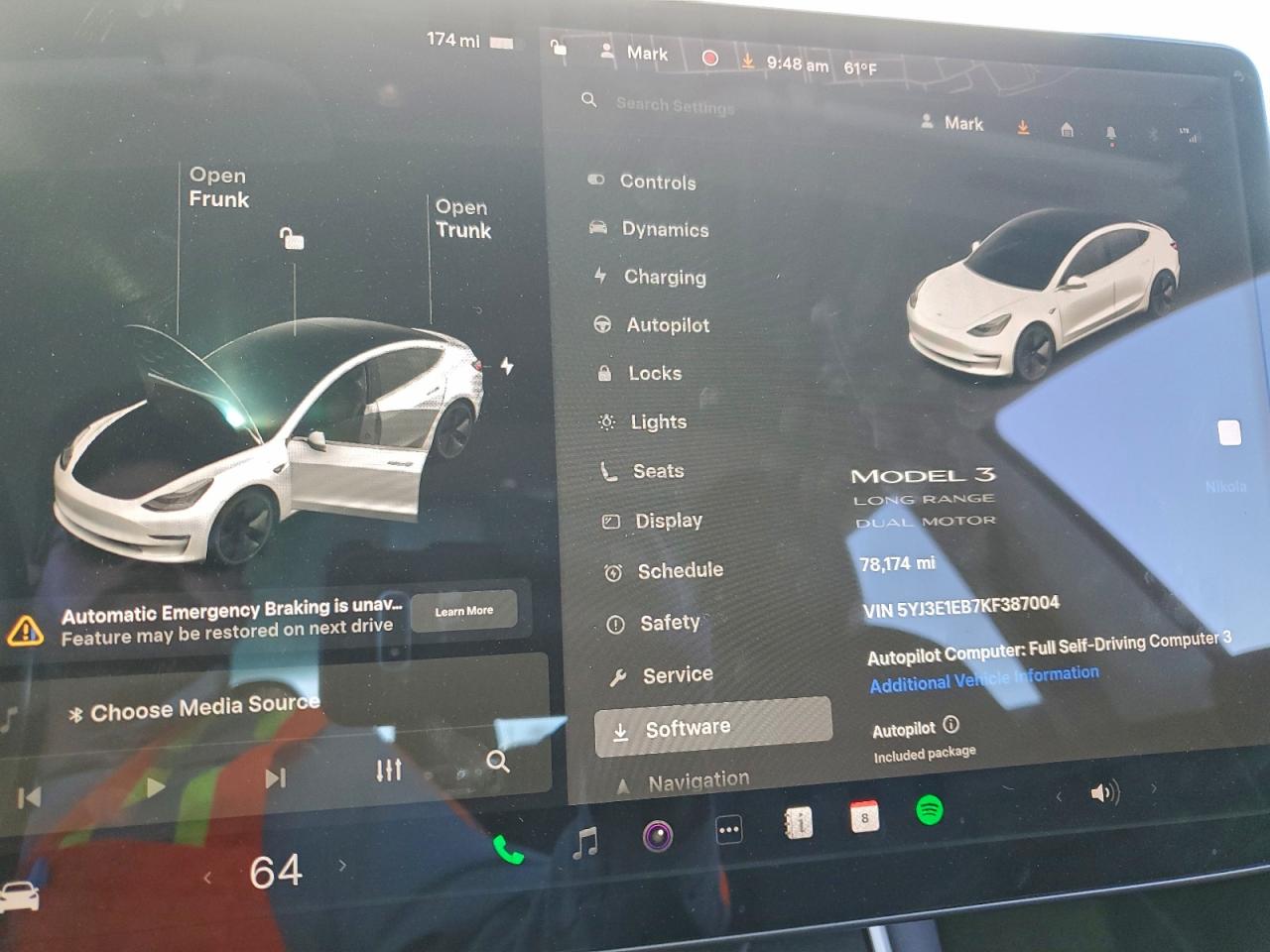 Lot #3317147995 2019 TESLA MODEL 3