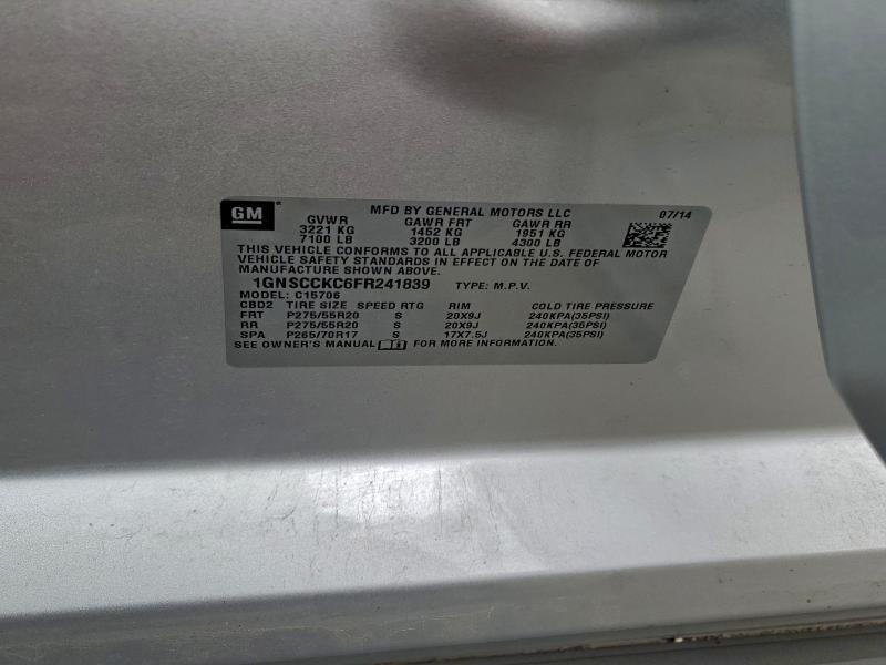 2015 CHEVROLET TAHOE C150 #3310627885