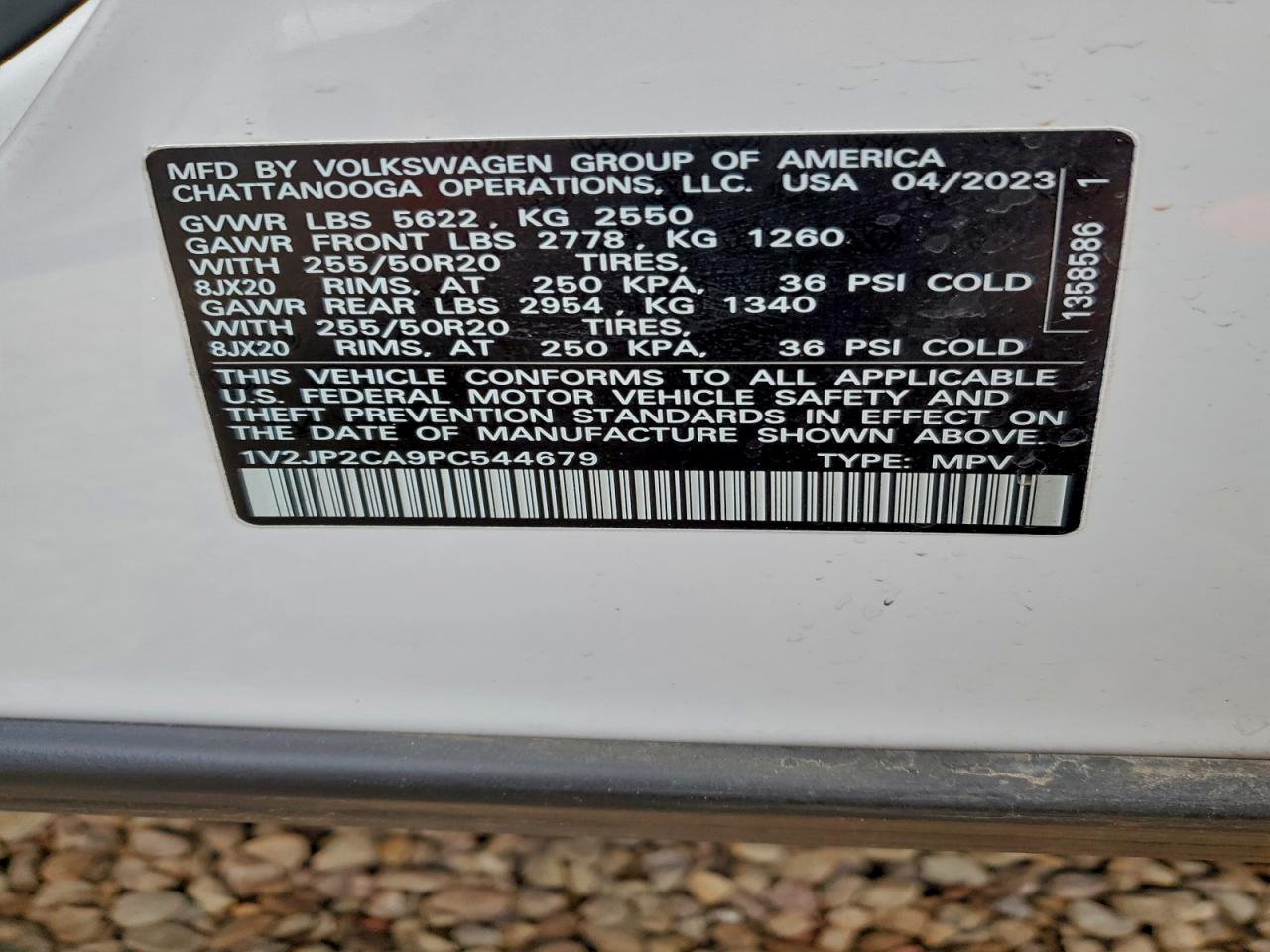 Lot #3315943085 2023 VOLKSWAGEN ATLAS SE