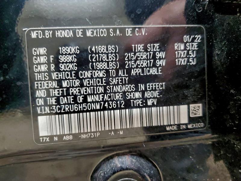 2022 HONDA HR-V EX #3308335100