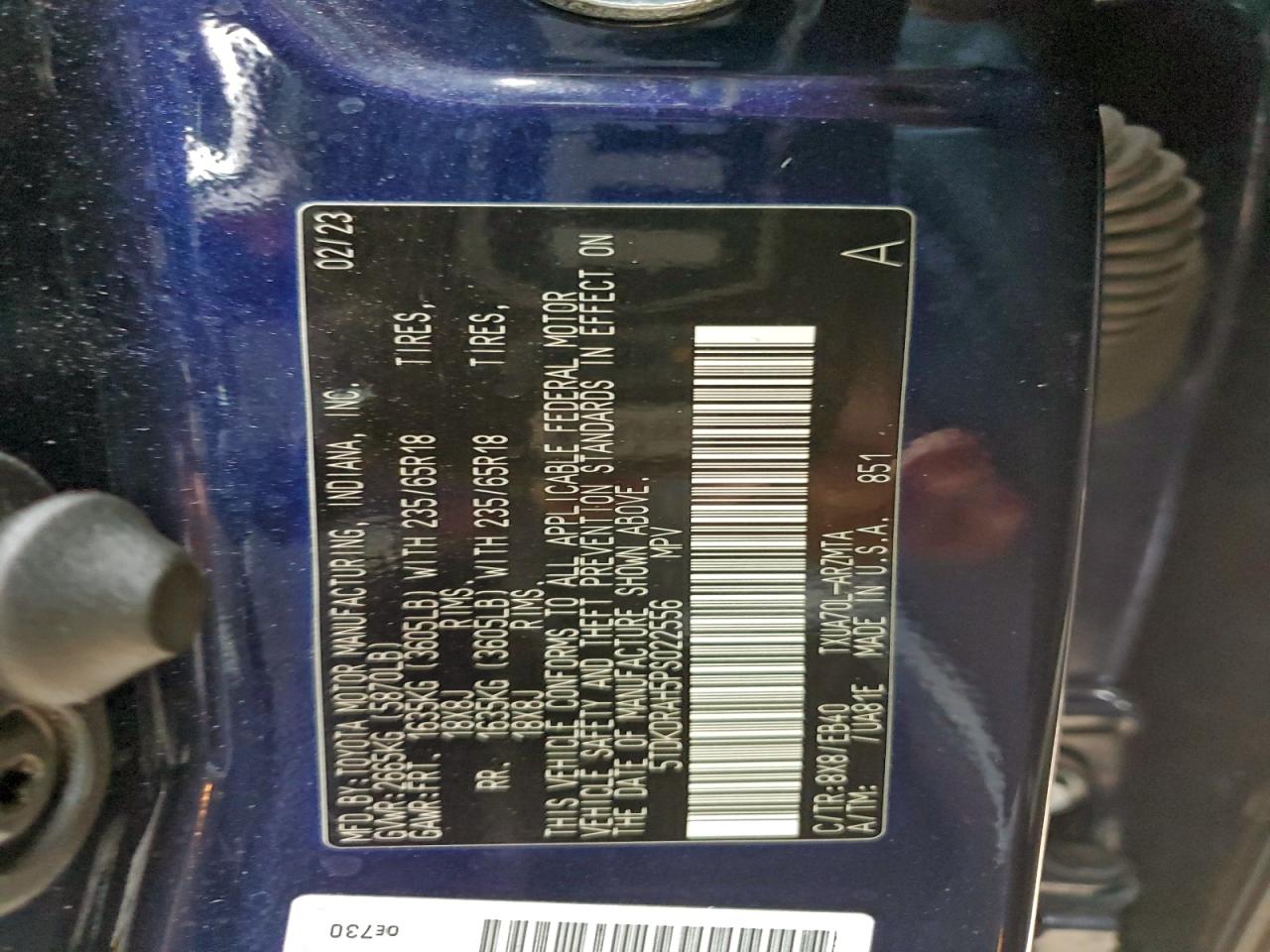 Lot #3315692717 2023 TOYOTA HIGHLANDER