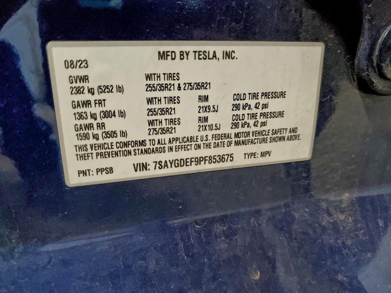 Lot #3302699064 2023 TESLA MODEL Y