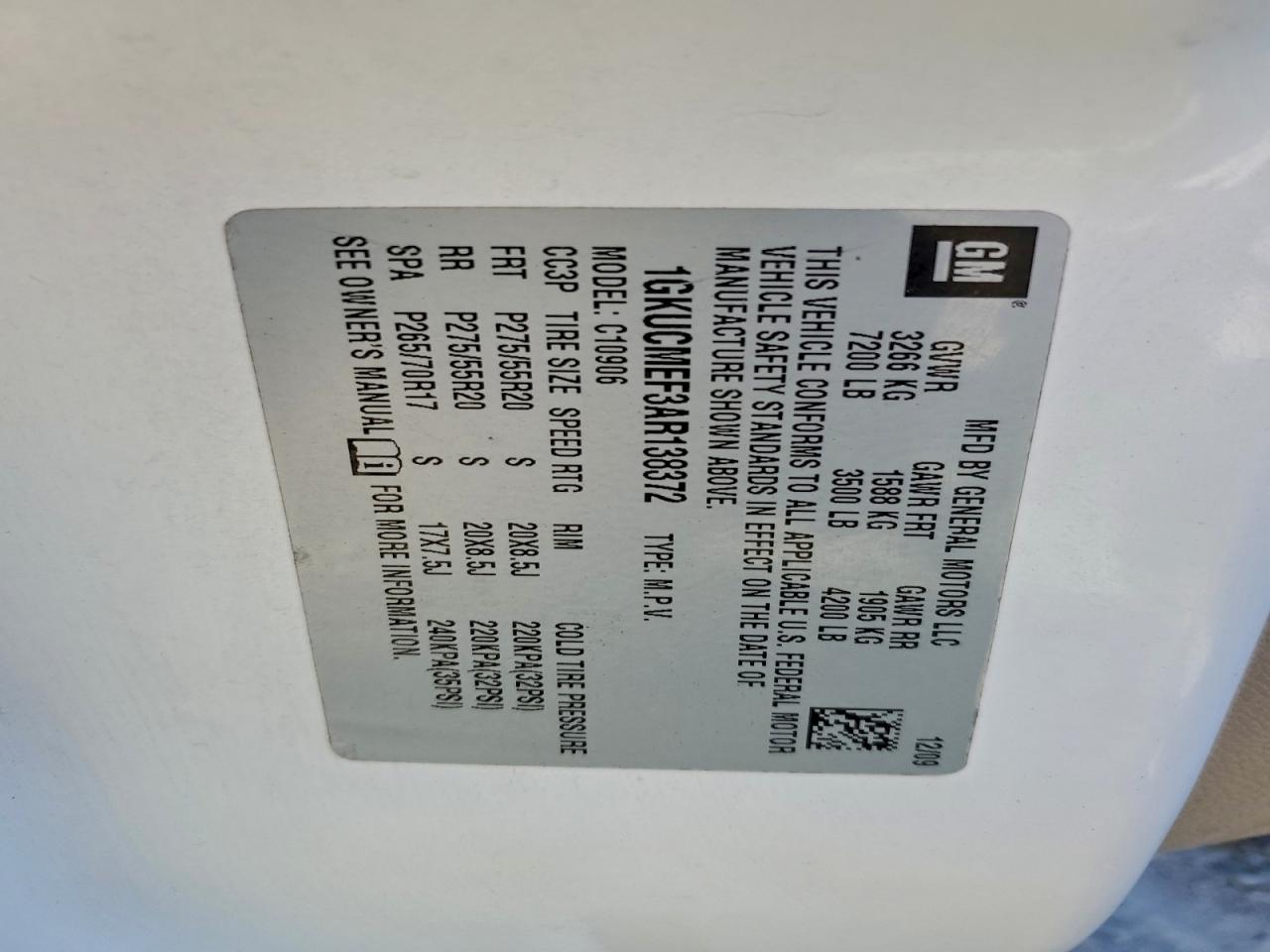 Lot #3311609269 2010 GMC YUKON XL D