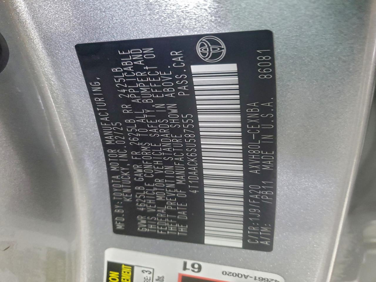 Lot #3311678228 2025 TOYOTA CAMRY XSE