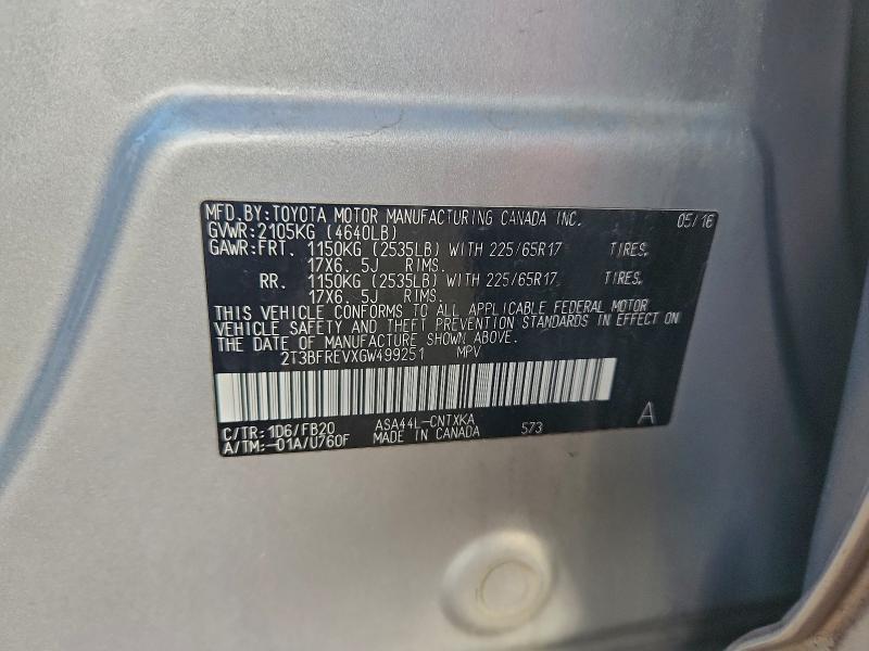 2016 TOYOTA RAV4 LE #3315396358