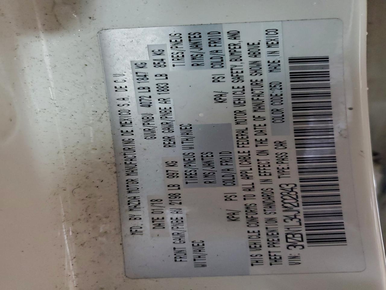 Lot #3315665775 2018 MAZDA 3 TOURING