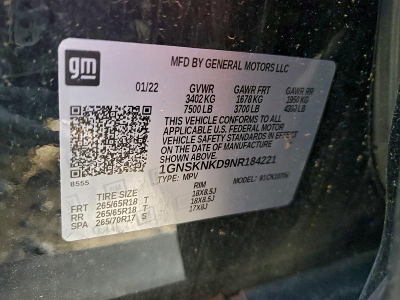 2022 CHEVROLET TAHOE K150 #3312336771