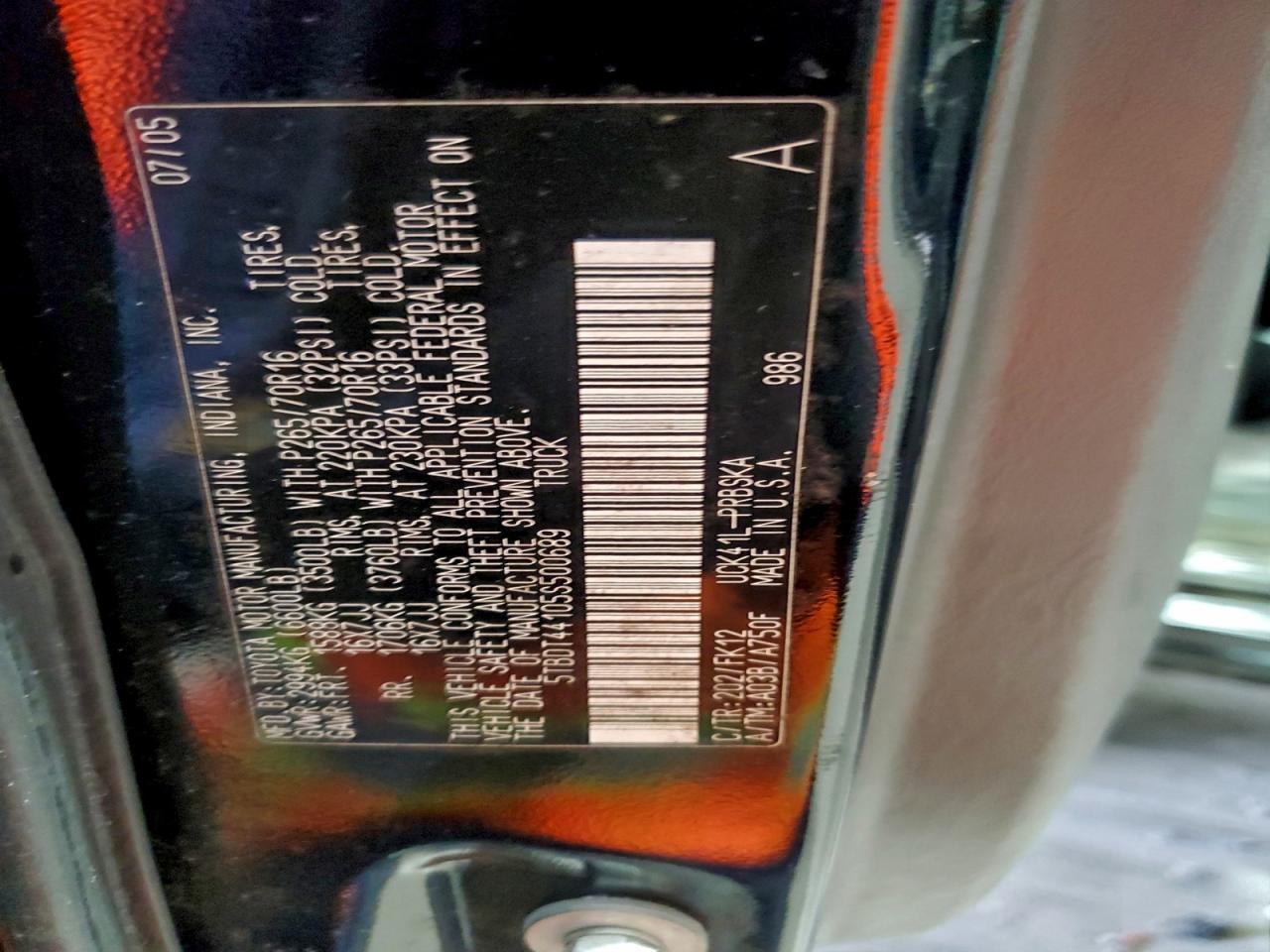 Lot #3309243636 2005 TOYOTA TUNDRA DOU