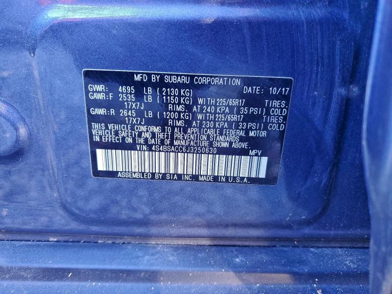 2018 SUBARU OUTBACK 2. #3304539442