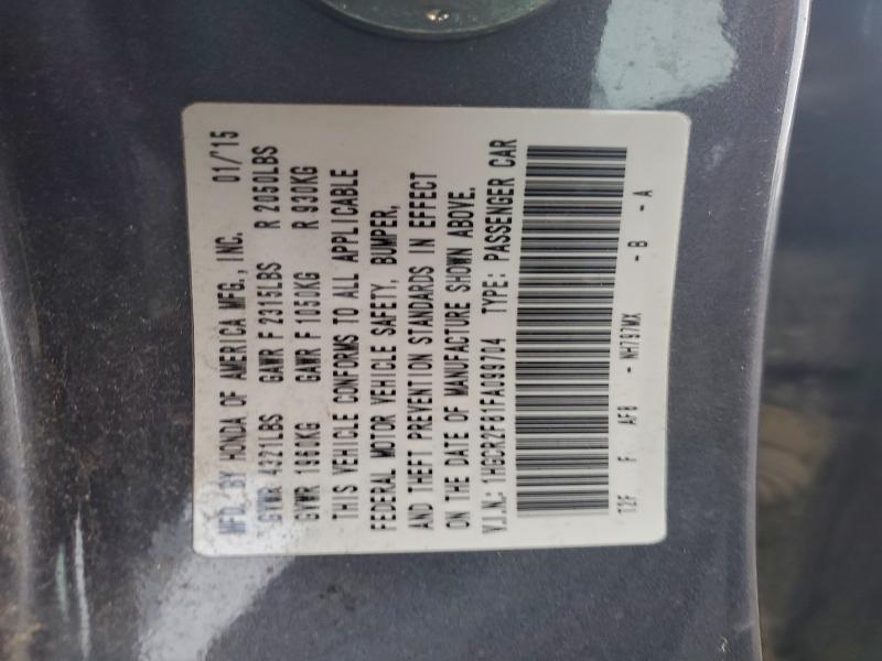 2015 HONDA ACCORD EXL #3301664638