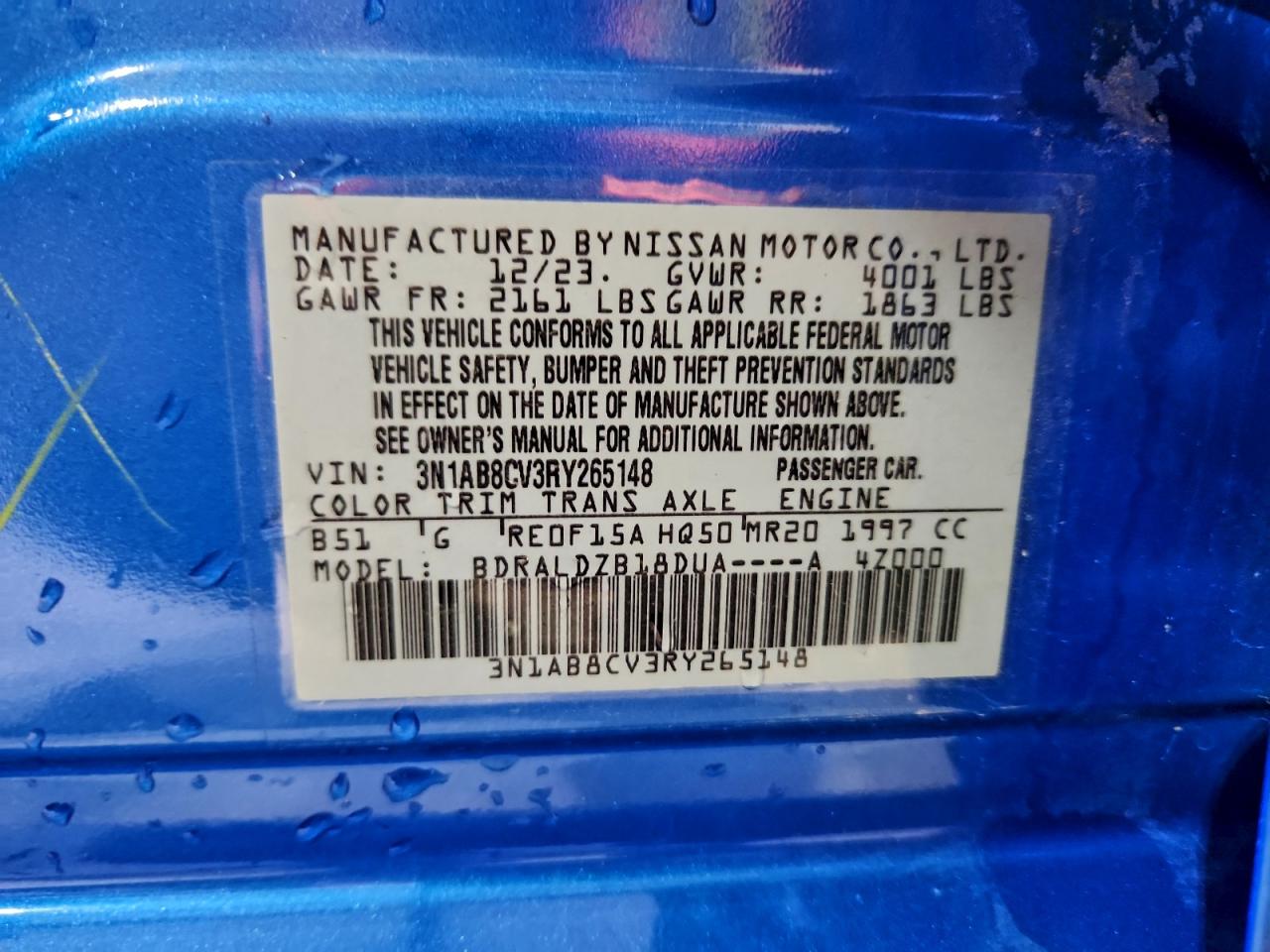 Lot #3311456250 2024 NISSAN SENTRA SV