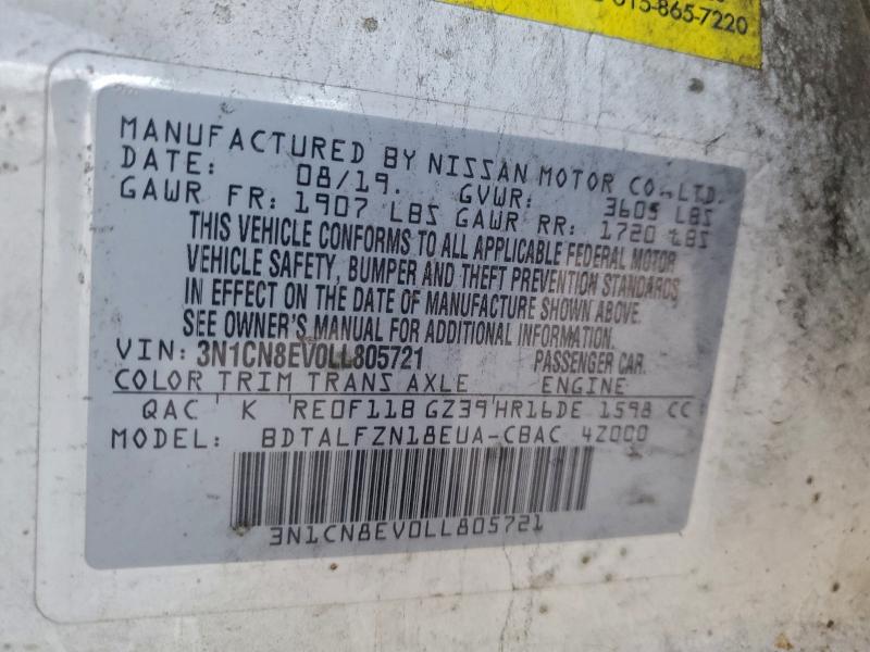 2020 NISSAN VERSA SV #3310352972