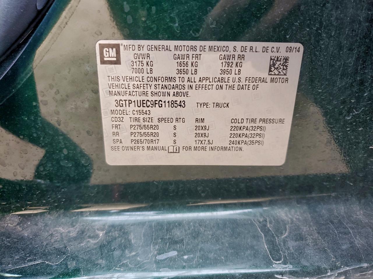 Lot #3310361958 2015 GMC SIERRA C15