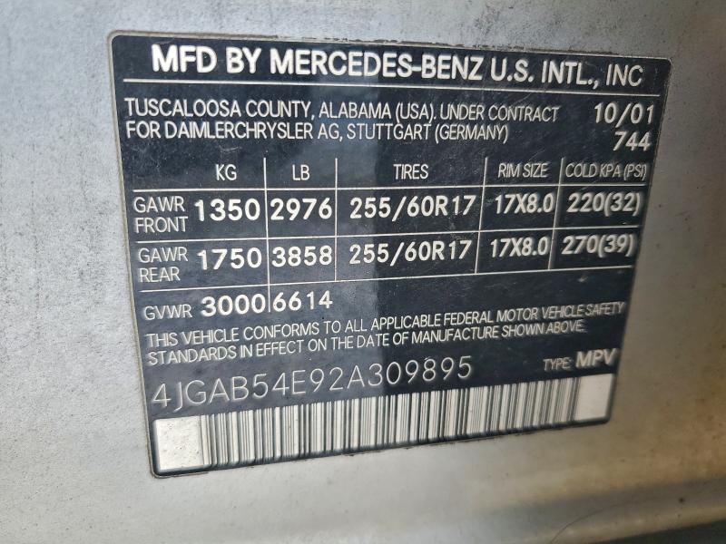 2002 MERCEDES-BENZ ML 320 #3316715530