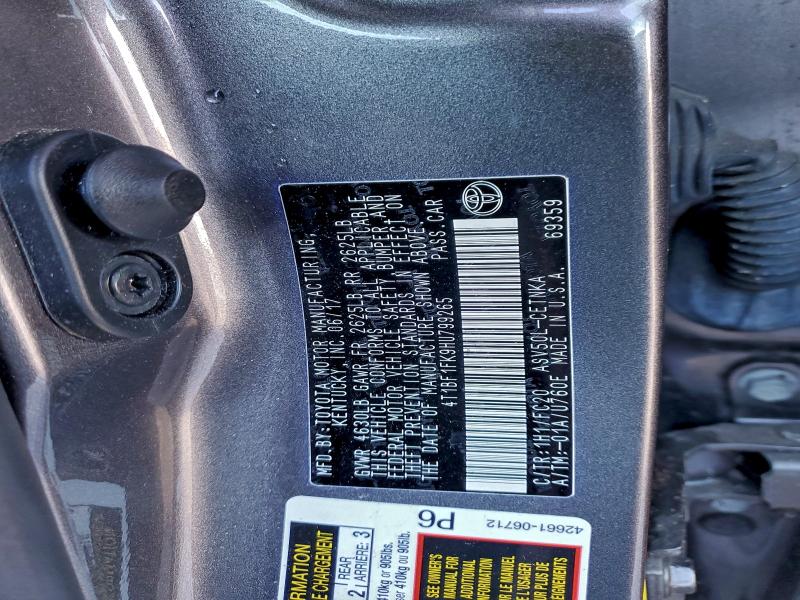 2017 TOYOTA CAMRY LE #3305302333