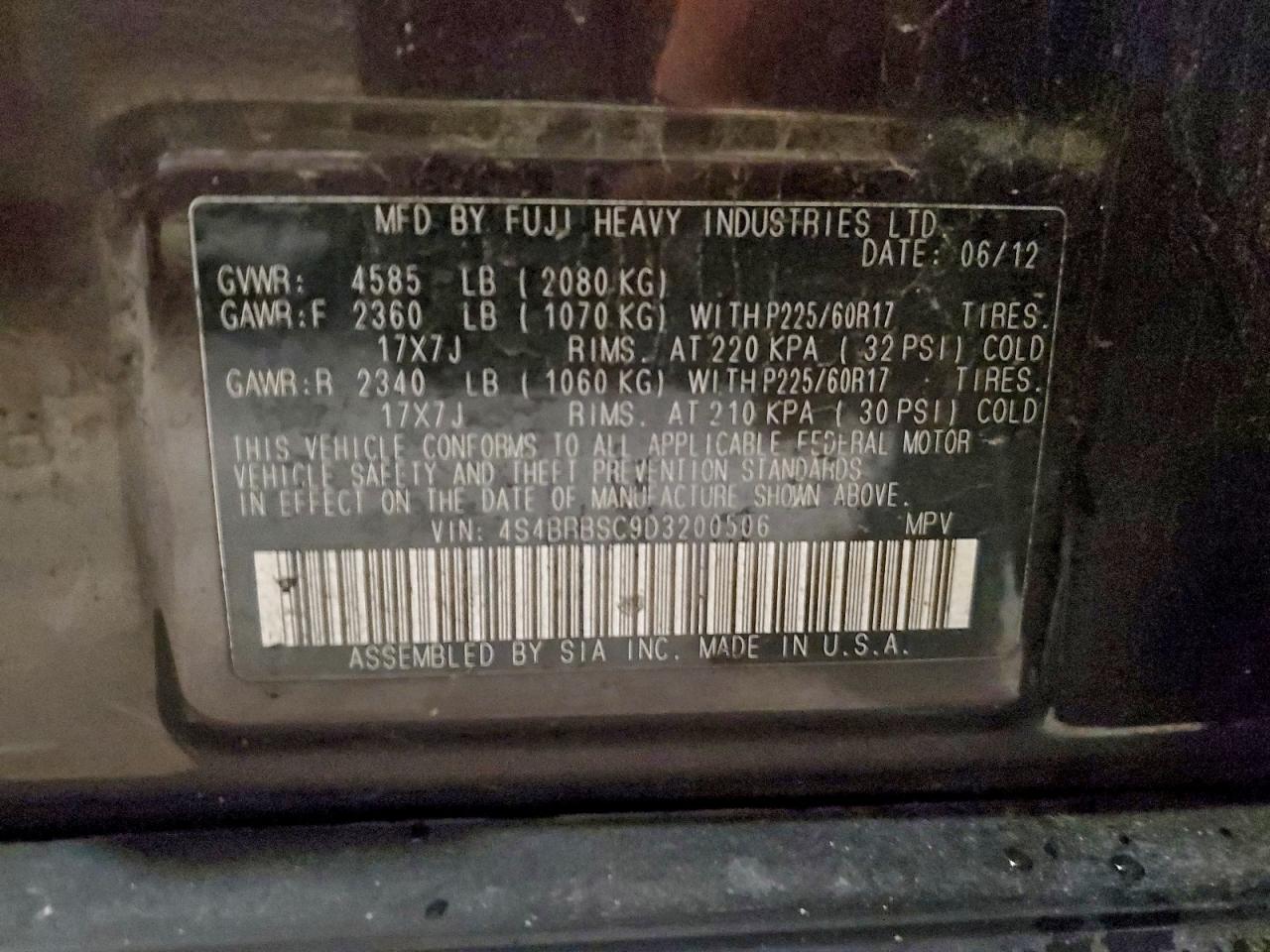 SUBARU OUTBACK 2.5I LIMITED