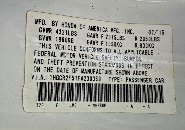 2015 HONDA ACCORD SPO #3308465277