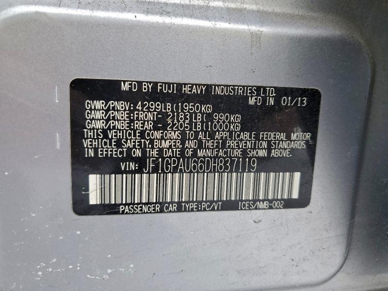 2013 SUBARU IMPREZA SP #3316722482