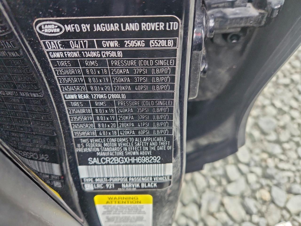 Lot #3311552244 2017 LAND ROVER DISCOVERY