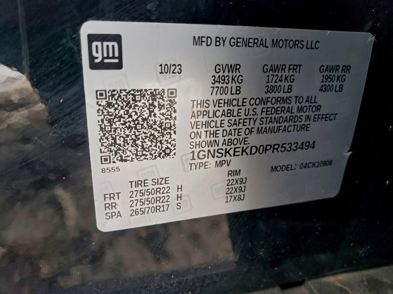 Lot #3318871980 2023 CHEVROLET SUBURBAN K