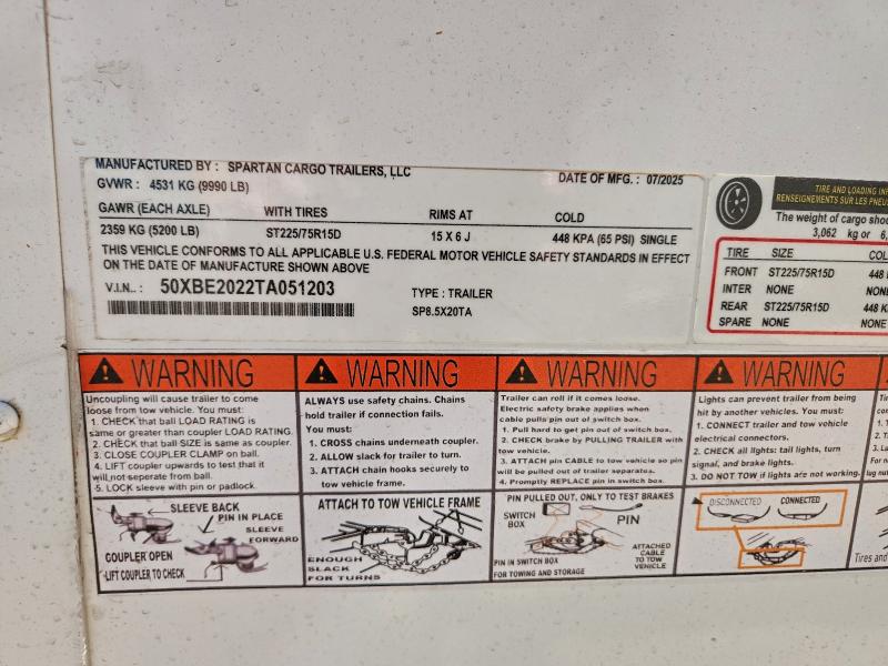 2026 SPARTAN CARGO UNKNOWN #3305404301