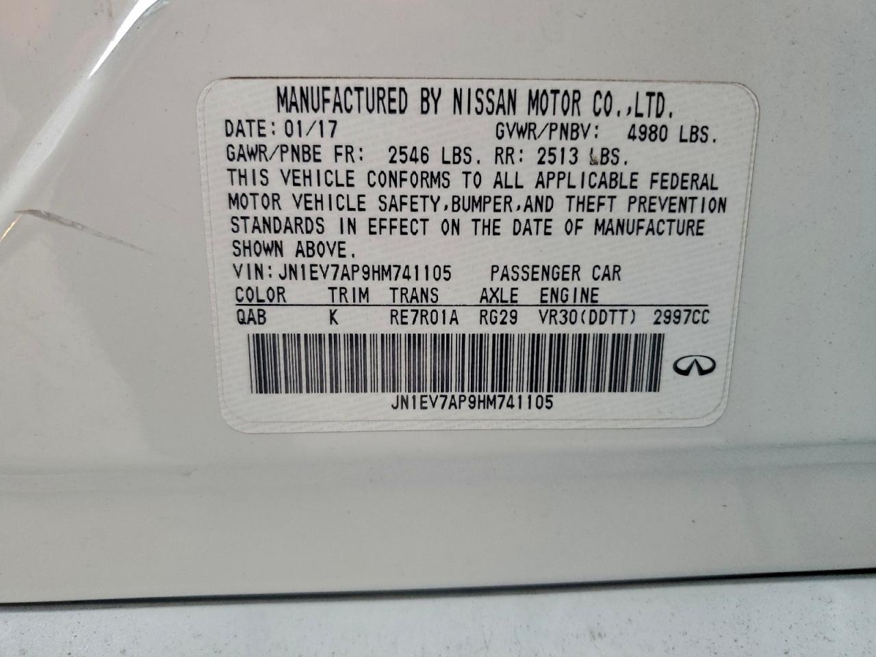 Lot #3317024098 2017 INFINITI Q50 PREMIU