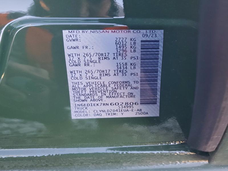 2024 NISSAN FRONTIER S #3305552105