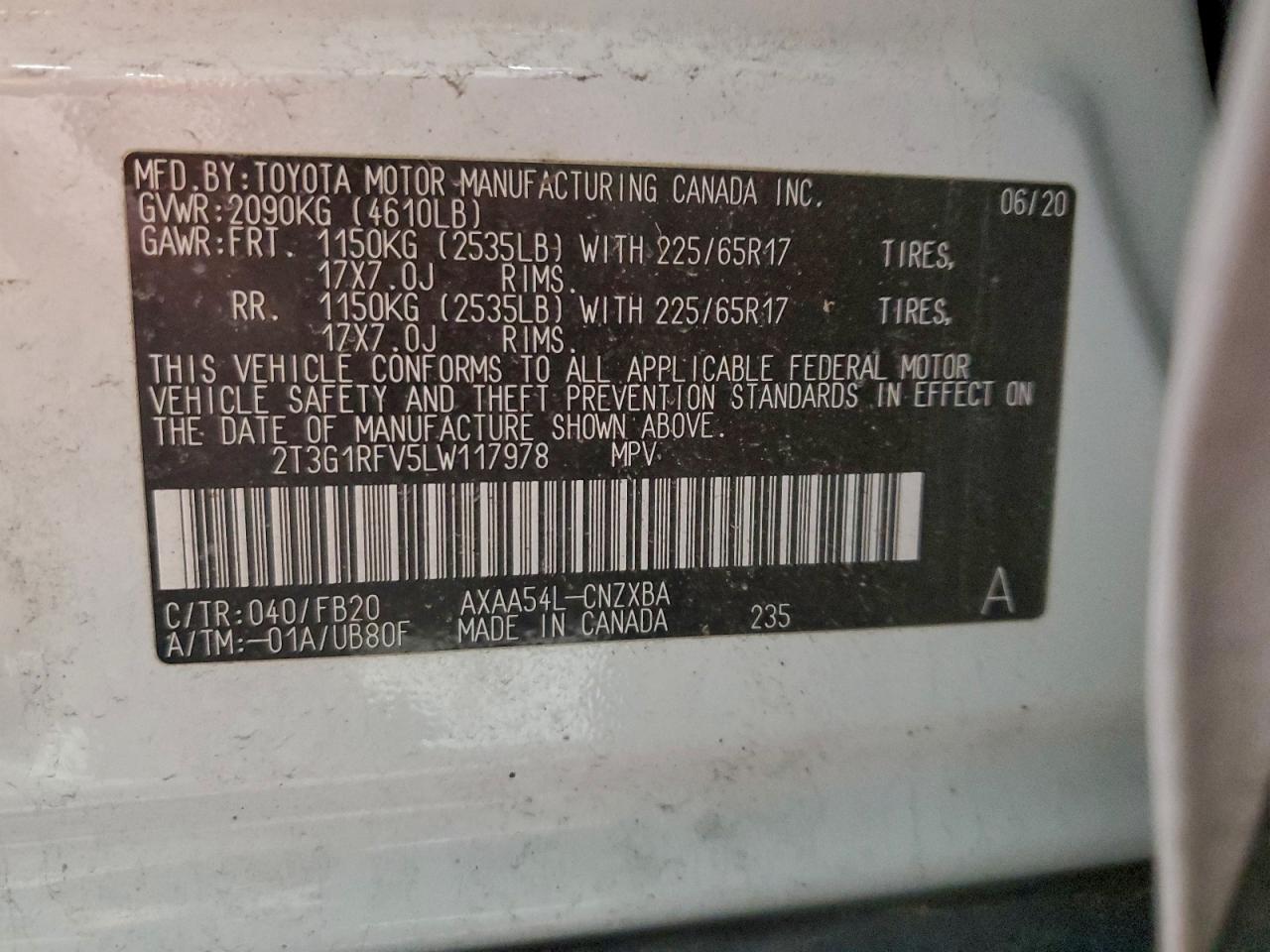 Lot #3316836691 2020 TOYOTA RAV4 LE