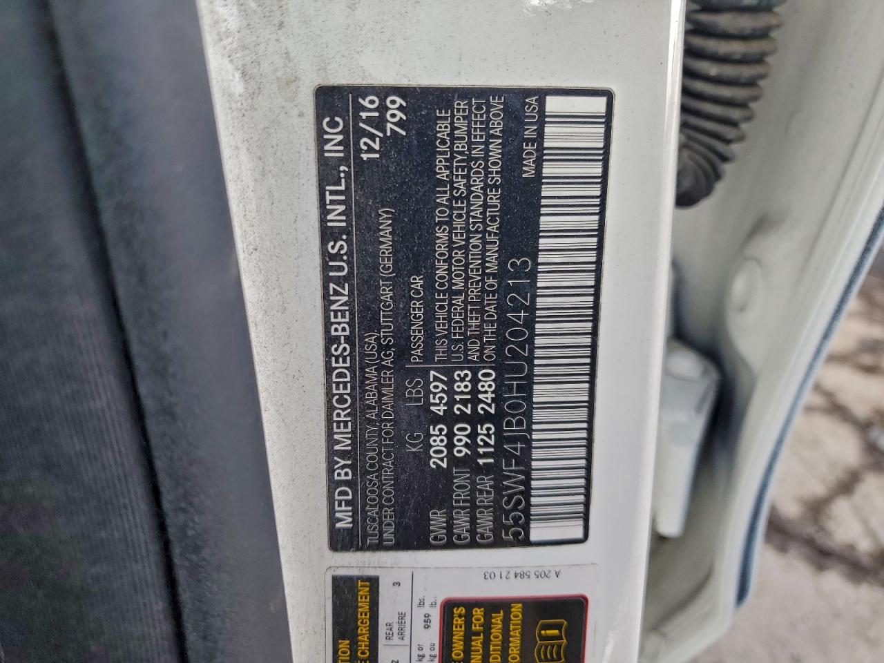 Lot #3308215207 2017 MERCEDES-BENZ C 300