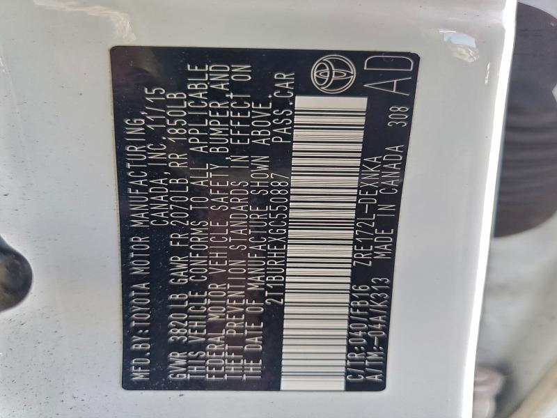 2016 TOYOTA COROLLA L #3304602440