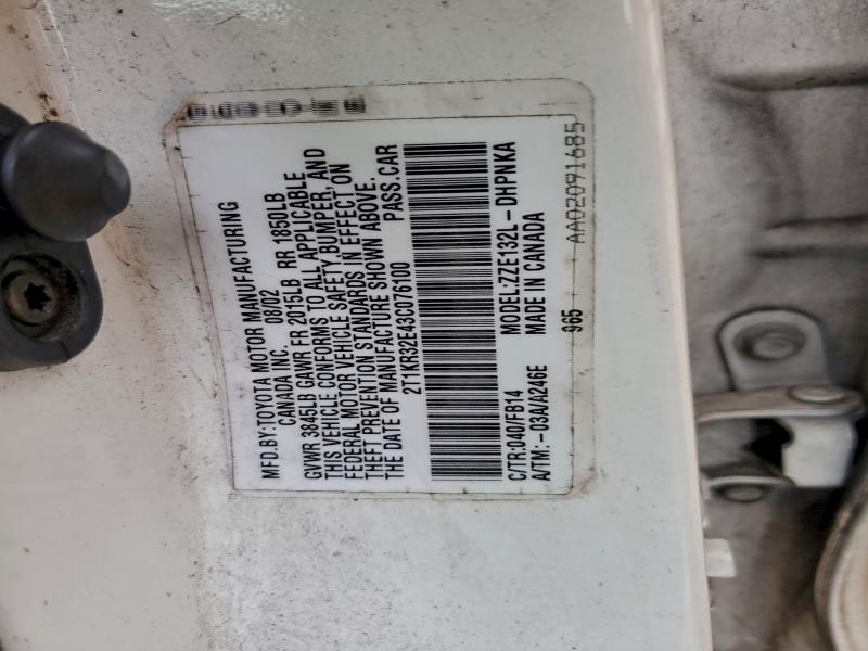 2003 TOYOTA COROLLA MA #3306501204