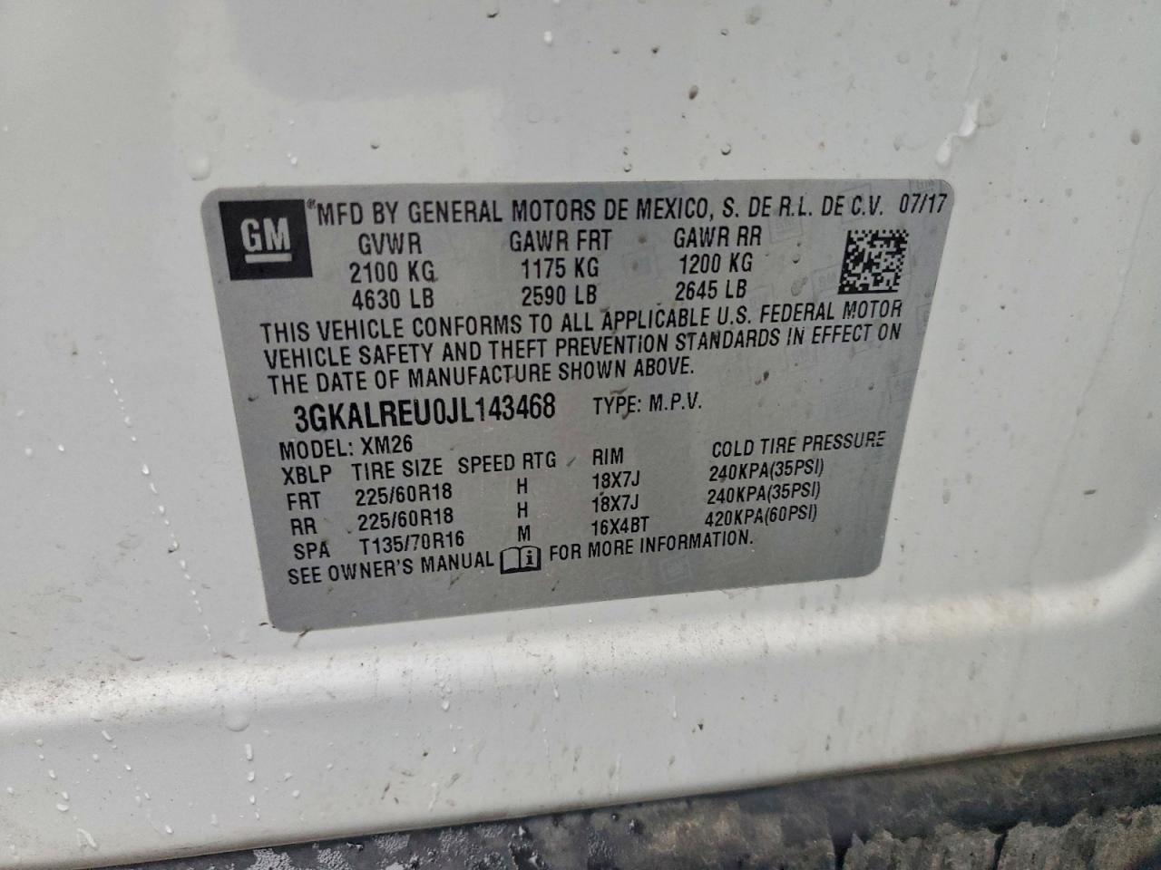 Lot #3308559562 2018 GMC TERRAIN SL