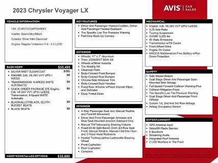 2023 CHRYSLER VOYAGER LX #3304555452