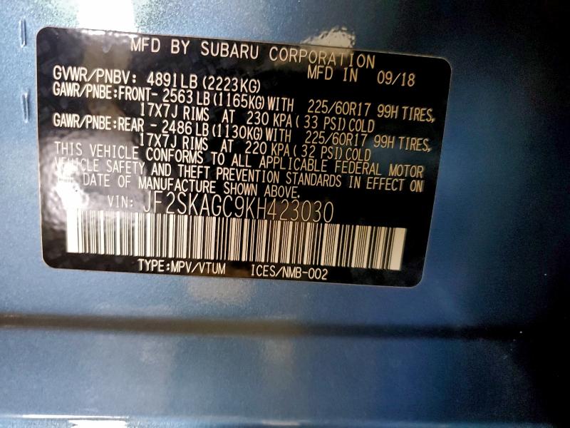 2019 SUBARU FORESTER P #3317704144