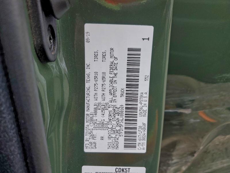 2020 TOYOTA TUNDRA CRE #3309486666