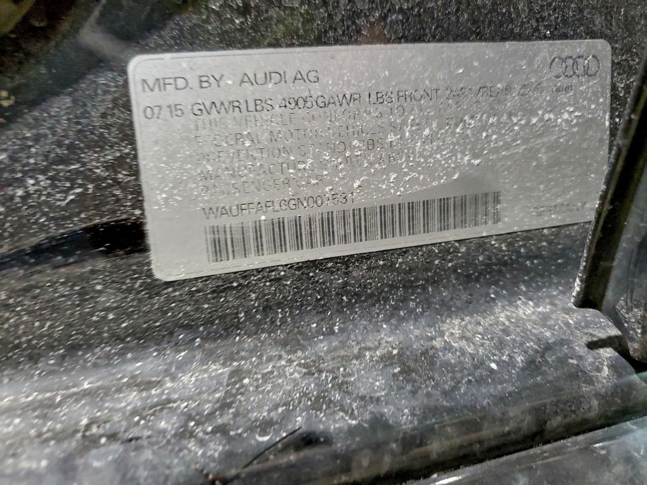 Lot #3317735106 2016 AUDI A4 PREMIUM