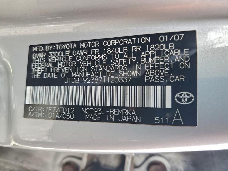 2007 TOYOTA YARIS #3304602508