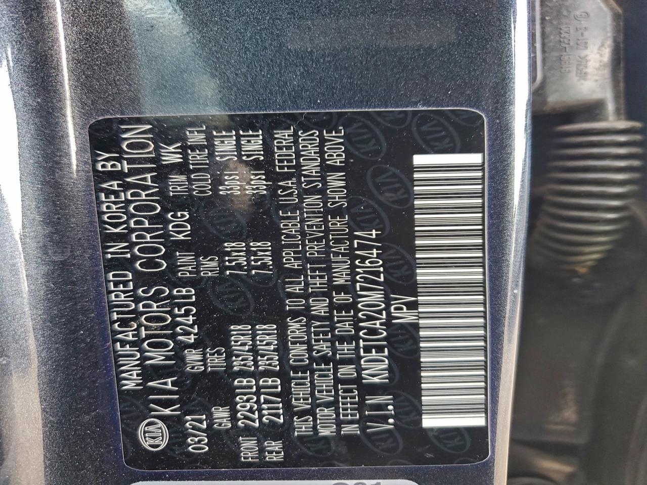 Lot #3315978135 2021 KIA SELTOS SX