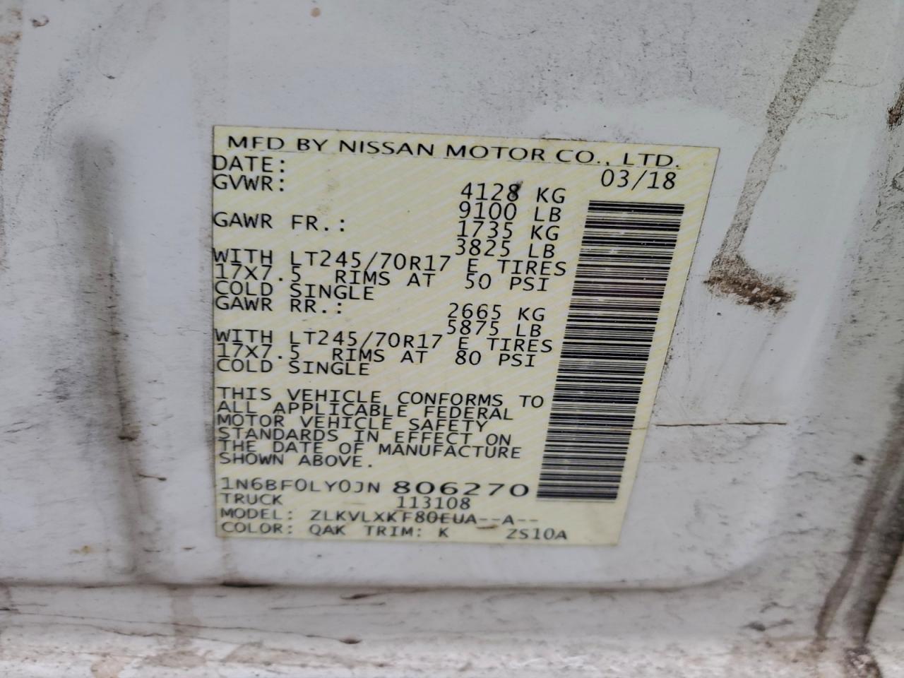 NISSAN NV2500 2500 S