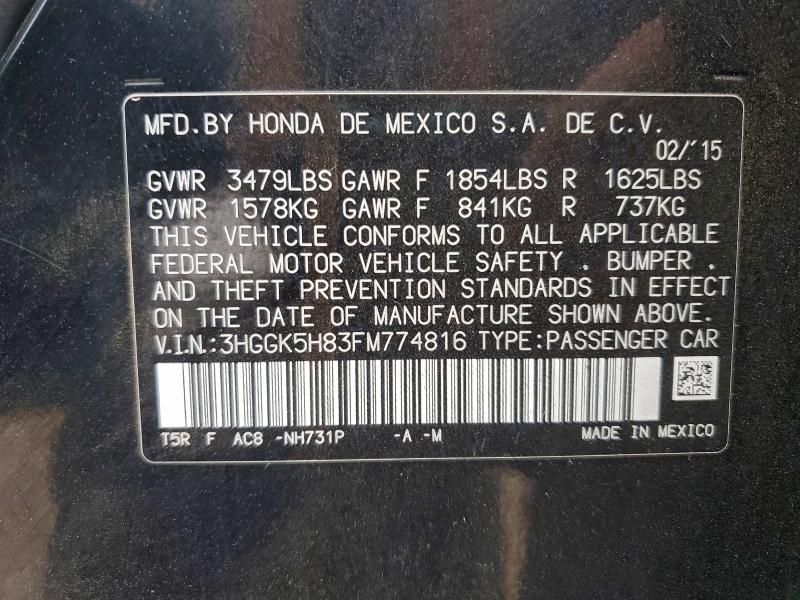 2015 HONDA FIT EX #3304072487