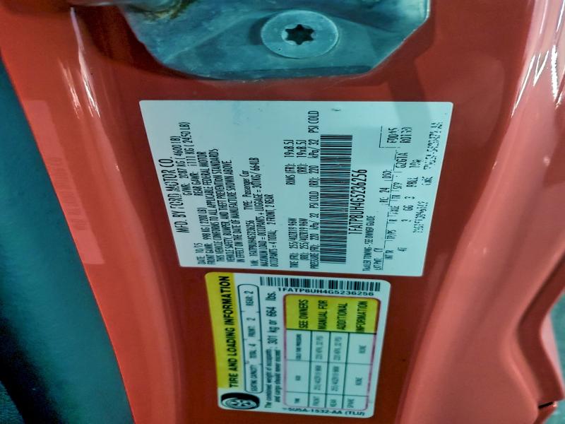 2016 FORD MUSTANG #3302710034