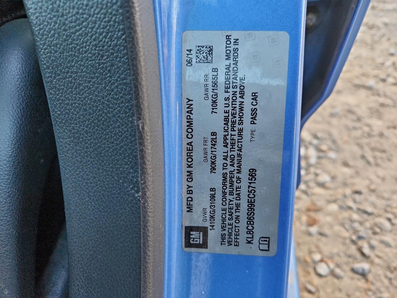 Lot #3309431991 2014 CHEVROLET SPARK LS